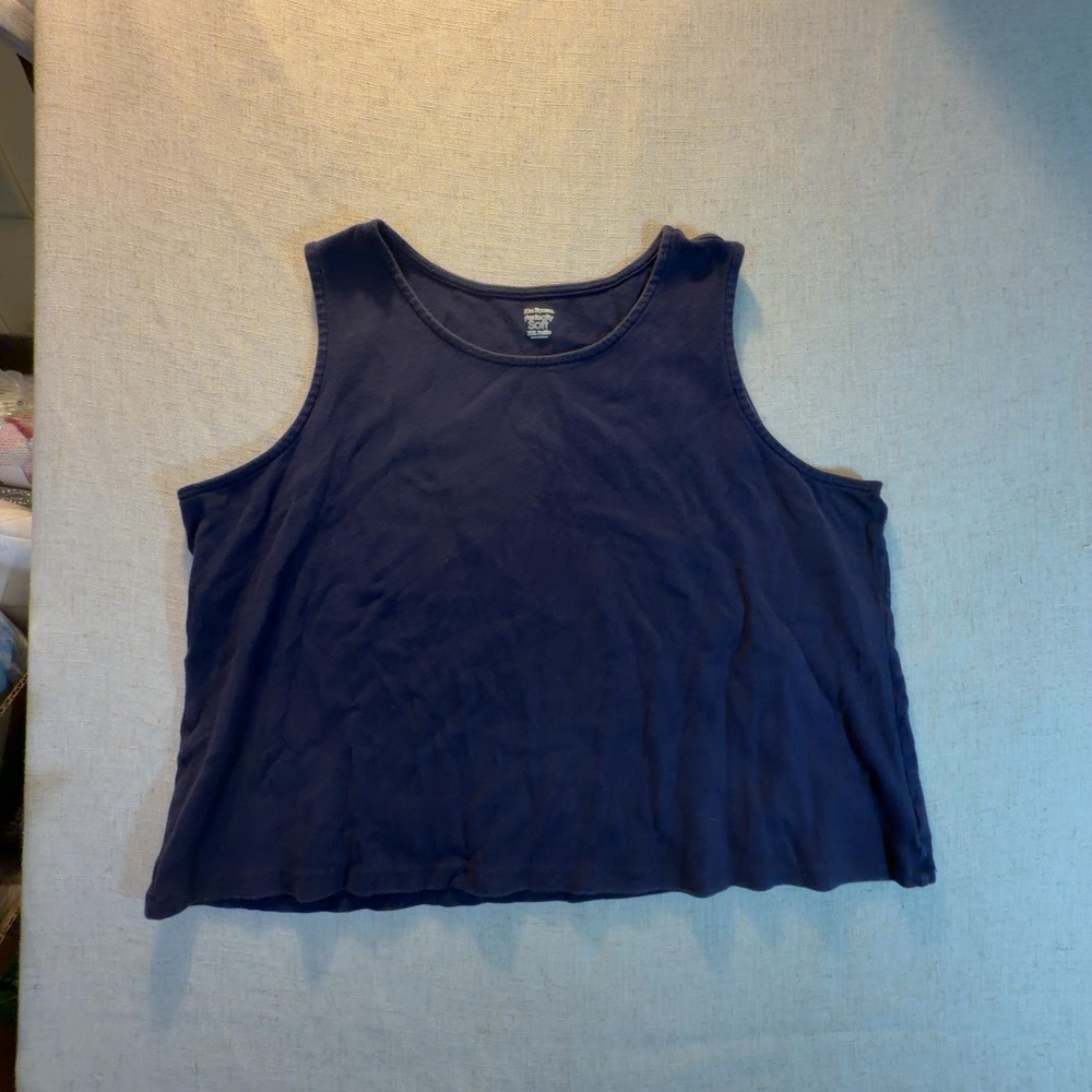 Kim Rogers Tank Top Navy Blue Women's Size XXL Petite